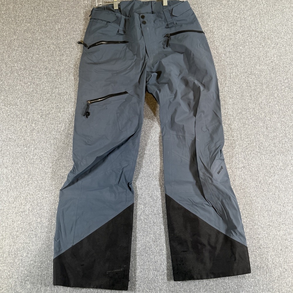 Peak Performance Gore Tex Ski Pants Mens Medium Gray RECCO Waterproof Shell